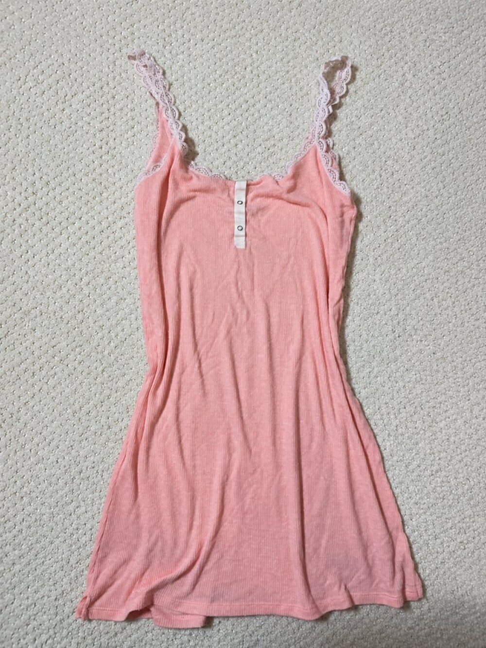 Victoria’s Secret Blush Pink Lace Trim Sleep Chemise Nightgown Women’s M